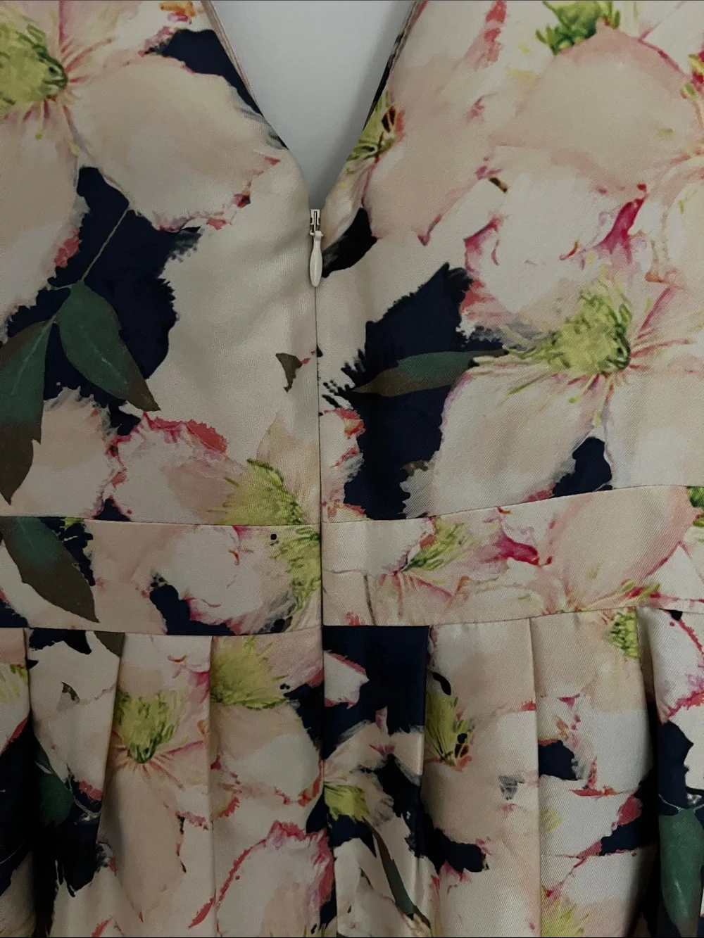 J. Crew Collection Floral V-Neck Fit & Flare Dress in Navy and Cream (2)